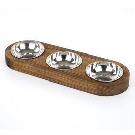 Hanah Home Pet016 Comedero para mascotas 100% madera de abeto color nogal